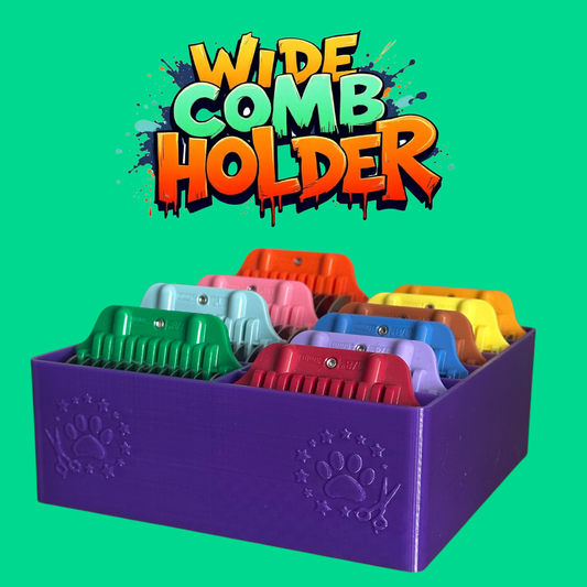 Dog Grooming Wide Comb Attachment Holder – 10 Slot Professional Storage