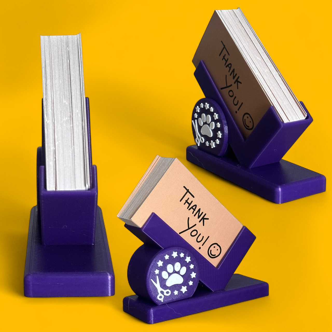 Business Card Holder – Paw & Scissors Logo, Pink, Purple or Black
